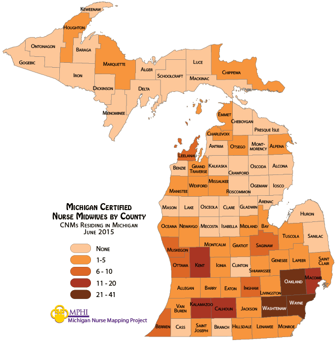 Michigan Certified Nurse Midwives, Michigan Nurse Mapping Project